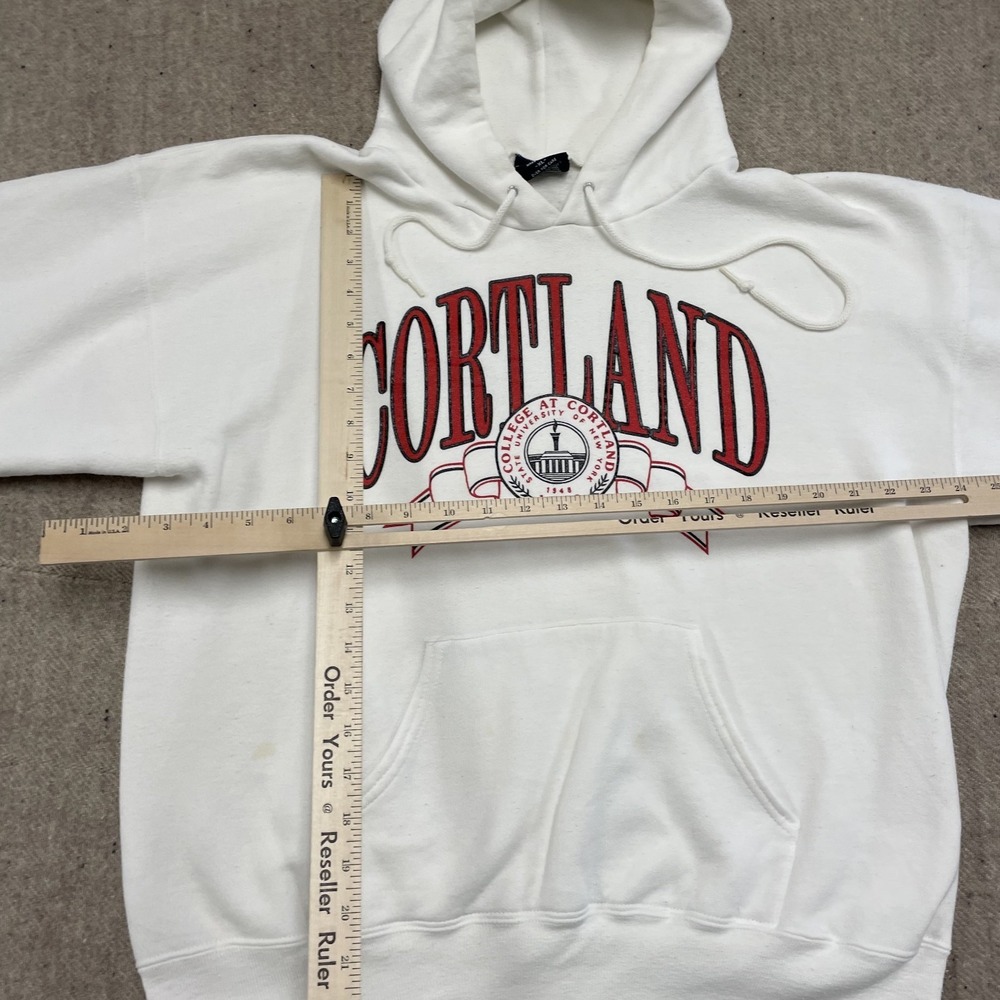 vintage cortland university of new york hoodie‎ mens xl white 1990s jansport USA - Picture 7 of 10